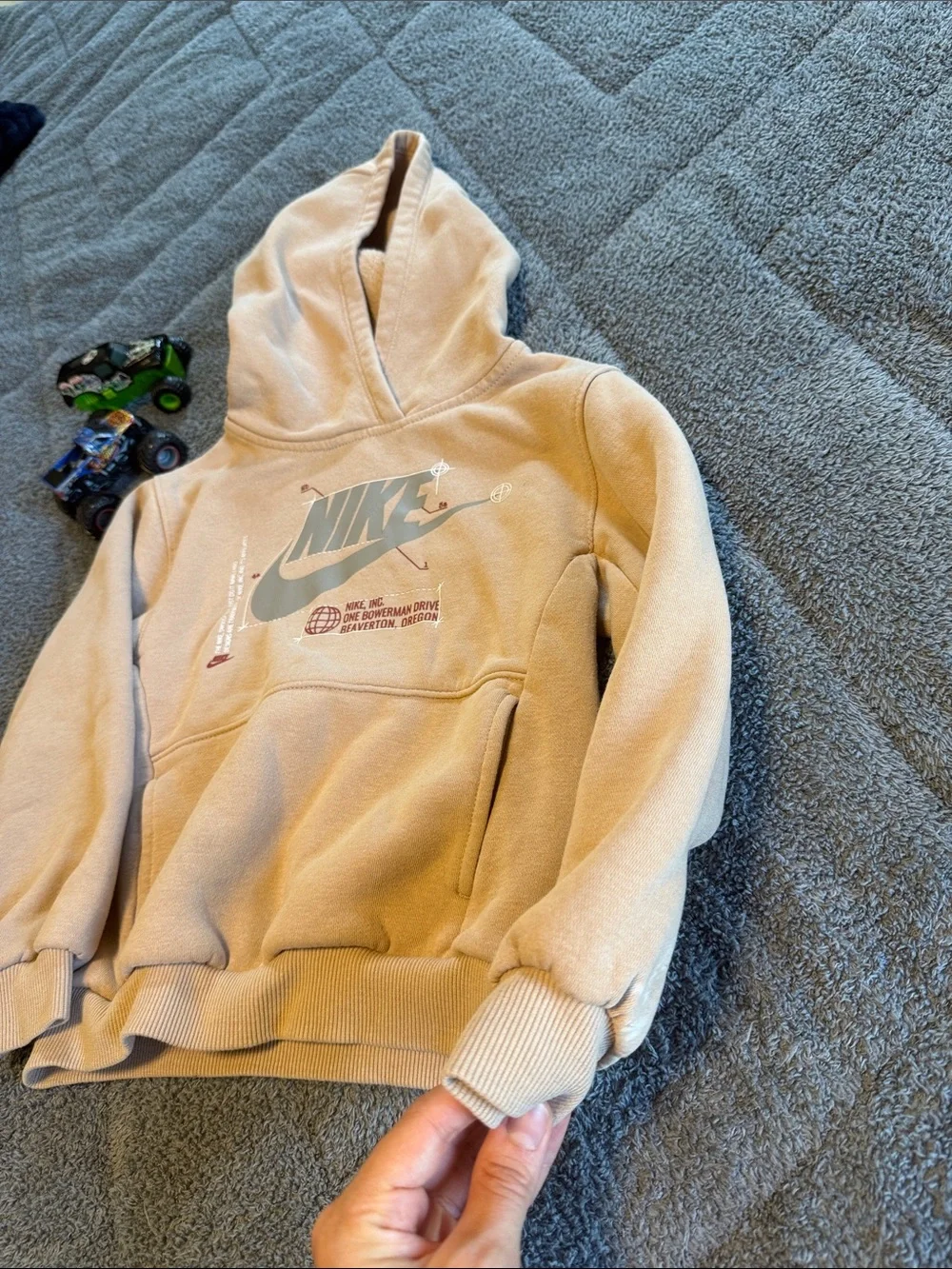 Nike Kids Tan Hoodie NIKE Logo